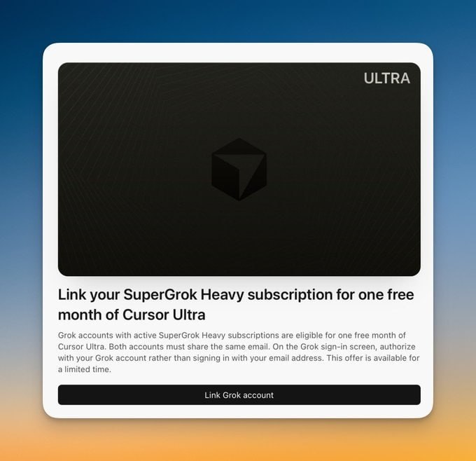Cara Klaim Cursor Ultra Gratis 1 Bulan untuk Pelanggan SuperGrok Heavy