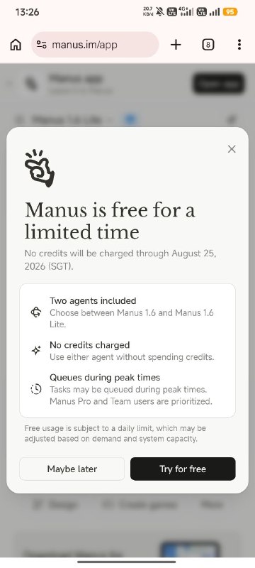 Cara Pakai Manus AI Gratis Sampai 25 Agustus Tanpa Kredit