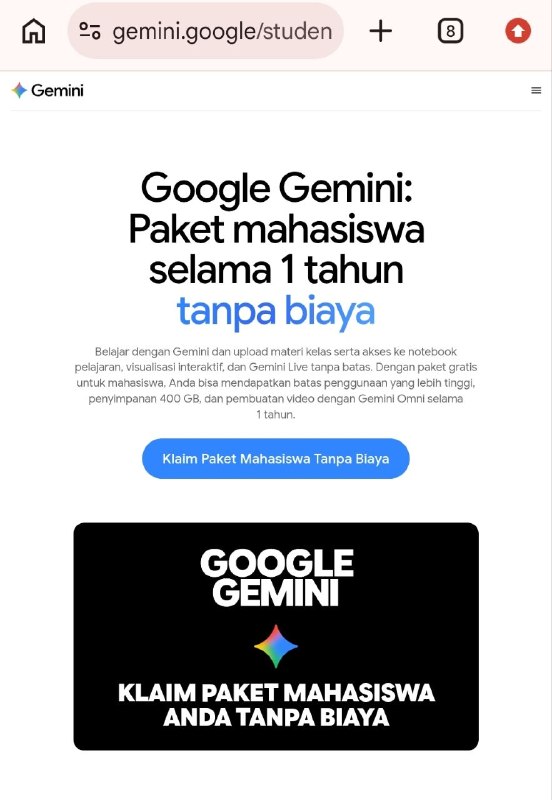 Cara Dapatkan Gemini Mahasiswa Gratis 1 Tahun