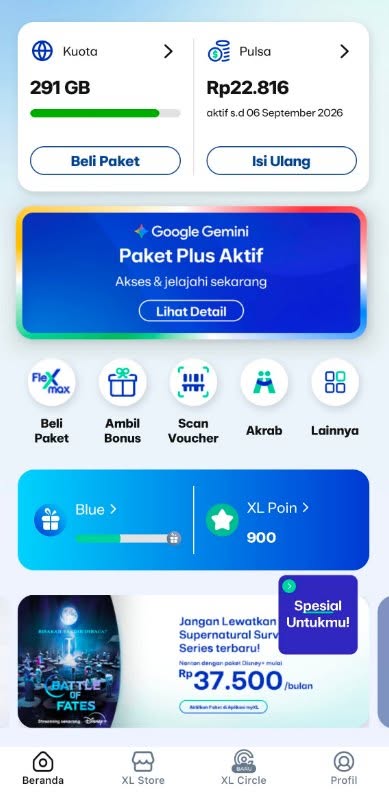 Cara Klaim Google Gemini 6 Bulan Gratis di Aplikasi MyXL