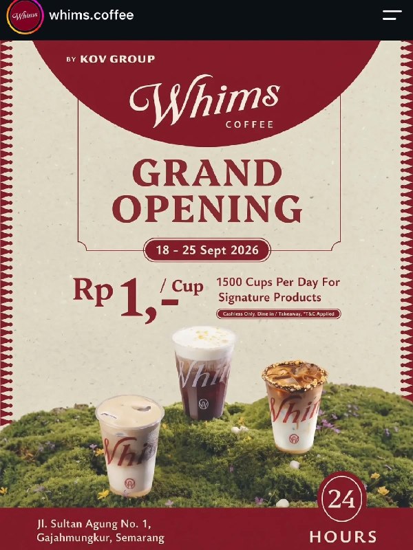 Cara Klaim Kopi Gratis Grand Opening di Semarang