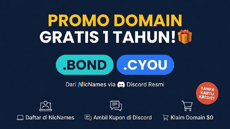 Cara Klaim Domain BOND atau CYOU Gratis 1 Tahun