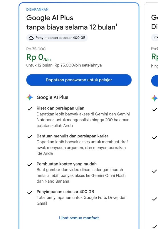 Cara Klaim Google AI Plus Gratis 1 Tahun untuk Pelajar